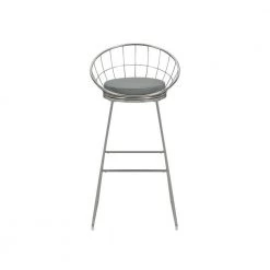 38.25 in. H Satin Nickel and Grey Low Back Metal Frame Bar Stool with Leatherette Seat (Set of 2) by Coaster Home Furnishings 16 38.25 in. H Satin Nickel and Grey Low Back Metal Frame Bar Stool with Leatherette Seat (Set of 2) by Coaster Home Furnishings -Coaster Home Furnishings Shop satin nickel and grey coaster home furnishings bar stools 183144 4f 1000