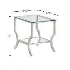 Square End Table with Mirrored Shelf Chrome by Coaster Home Furnishings -Coaster Home Furnishings Shop silver coaster home furnishings end side tables 720337 40 1000