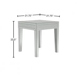 Whitfield 21.75in Silver Square Mirror Glass End Table by Coaster Home Furnishings -Coaster Home Furnishings Shop silver coaster home furnishings end side tables 723317 40 1000