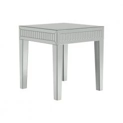 Whitfield 21.75in Silver Square Mirror Glass End Table by Coaster Home Furnishings