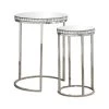 Bleker 17.75 in. Silver and Clear Crystals Round Glass Coffee Table with 2-Pieces by Coaster Home Furnishings -Coaster Home Furnishings Shop silver coaster home furnishings nesting tables 930227 64 1000