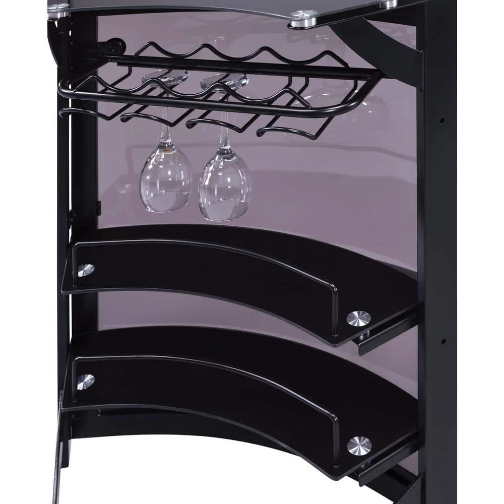 Black Bar Unit with Glass Top and Acrylic Front by Coaster Home Furnishings 7 Black Bar Unit with Glass Top and Acrylic Front by Coaster Home Furnishings - Image 5