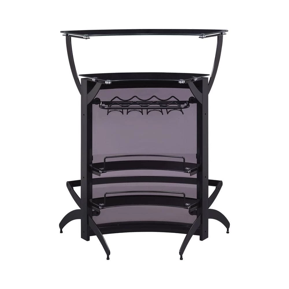 Black Bar Unit with Glass Top and Acrylic Front by Coaster Home Furnishings 5 Black Bar Unit with Glass Top and Acrylic Front by Coaster Home Furnishings - Image 3
