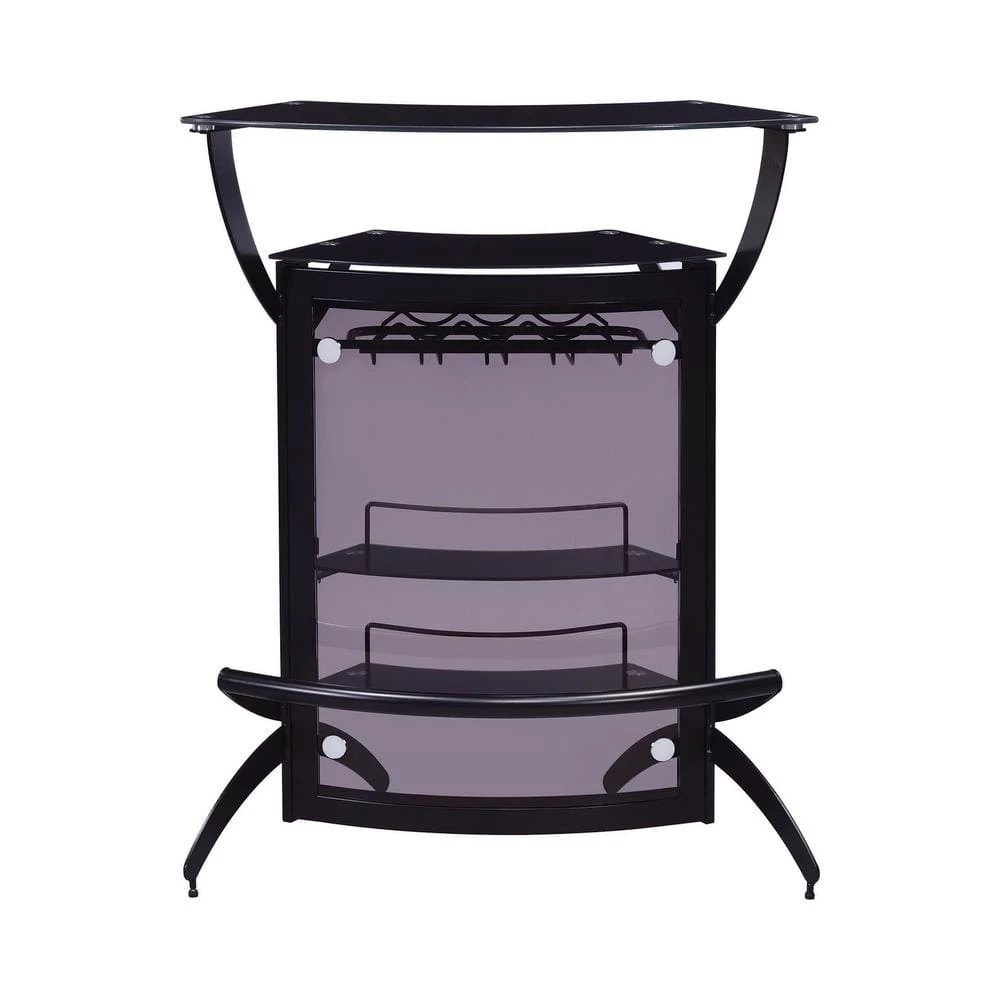 Black Bar Unit with Glass Top and Acrylic Front by Coaster Home Furnishings 6 Black Bar Unit with Glass Top and Acrylic Front by Coaster Home Furnishings - Image 4