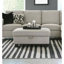 Whitson Stone and Dark Brown Storage Ottoman by Coaster Home Furnishings -Coaster Home Furnishings Shop stone and dark brown coaster home furnishings ottomans 509767 31 1000