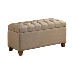 Taupe Storage Bench with Tufted Seat 18 in. x 38 in. x 18 in. by Coaster Home Furnishings
