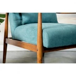 Teal and Walnut Wooden Arm Accent Chair by Coaster Home Furnishings -Coaster Home Furnishings Shop teal and walnut coaster home furnishings accent chairs 905572 1f 1000