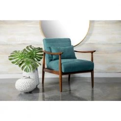 Teal and Walnut Wooden Arm Accent Chair by Coaster Home Furnishings -Coaster Home Furnishings Shop teal and walnut coaster home furnishings accent chairs 905572 31 1000