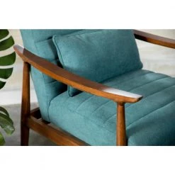 Teal and Walnut Wooden Arm Accent Chair by Coaster Home Furnishings -Coaster Home Furnishings Shop teal and walnut coaster home furnishings accent chairs 905572 44 1000