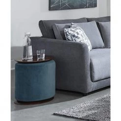 Seanna 22.55 lbs. Round Wood Top Teal and Walnut Accent Table with Ottoman by Coaster Home Furnishings -Coaster Home Furnishings Shop teal and walnut coaster home furnishings end side tables 914115 31 1000