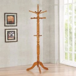 Coat Rack with Spinning Top, Tobacco by Coaster Home Furnishings -Coaster Home Furnishings Shop tobacco coaster home furnishings coat racks 900759 31 1000