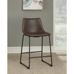 35 in. H Black and Brown Solid Back Metal Frame Counter Height Stools with Leatherette Seat (Set of 2) by Coaster Home Furnishings 13 35 in. H Black and Brown Solid Back Metal Frame Counter Height Stools with Leatherette Seat (Set of 2) by Coaster Home Furnishings -Coaster Home Furnishings Shop two tone brown and black coaster home furnishings bar stools 102535 31 1000