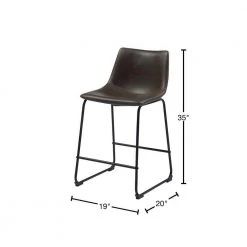 35 in. H Black and Brown Solid Back Metal Frame Counter Height Stools with Leatherette Seat (Set of 2) by Coaster Home Furnishings 10 35 in. H Black and Brown Solid Back Metal Frame Counter Height Stools with Leatherette Seat (Set of 2) by Coaster Home Furnishings -Coaster Home Furnishings Shop two tone brown and black coaster home furnishings bar stools 102535 40 1000