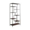 Sherman 72in Walnut and Black 7-Shelf Bookcase by Coaster Home Furnishings -Coaster Home Furnishings Shop walnut and black coaster home furnishings bookcases bookshelves 801134 64 1000