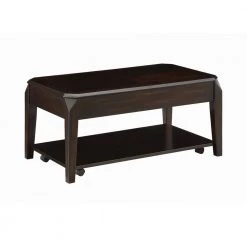 40 in Walnut Rectangle Wood Coffee Table with Lift Top and Bottom Shelf by Coaster Home Furnishings