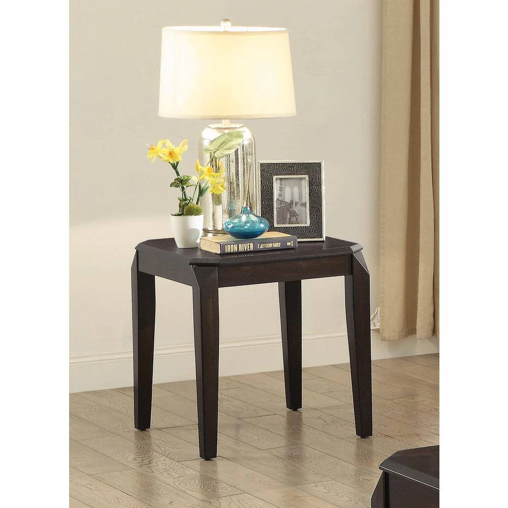21.25in Walnut Square Wood End Table by Coaster Home Furnishings 6 21.25in Walnut Square Wood End Table by Coaster Home Furnishings - Image 4