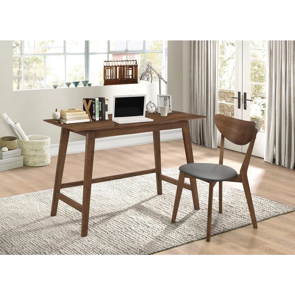 47.25 in. 2-Piece Walnut and Dark Grey Writing Desk Set by Coaster Home Furnishings 3 47.25 in. 2-Piece Walnut and Dark Grey Writing Desk Set by Coaster Home Furnishings
