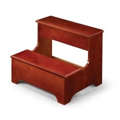 Lower Lift Top Storage Warm Brown Wood Step Stool by Coaster Home Furnishings