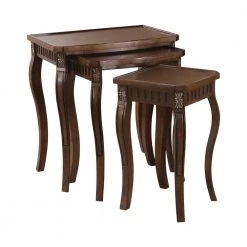 3-Piece Warm Brown Rectangle Wood Nesting Coffee Table Set by Coaster Home Furnishings -Coaster Home Furnishings Shop warm brown coaster home furnishings nesting tables 901076 c3 1000