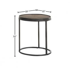 22 in. Weathered Elm and Gunmetal Round Wood End Table by Coaster Home Furnishings -Coaster Home Furnishings Shop weathered elm and gunmetal coaster home furnishings end side tables 931214 40 1000