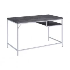 Kravitz 47.25 in. Rectangular Weathered Grey and Chrome Writing Desk with Storage Shelf by Coaster Home Furnishings 14 Kravitz 47.25 in. Rectangular Weathered Grey and Chrome Writing Desk with Storage Shelf by Coaster Home Furnishings -Coaster Home Furnishings Shop weathered grey and chrome coaster home furnishings writing desks 801271 4f 1000