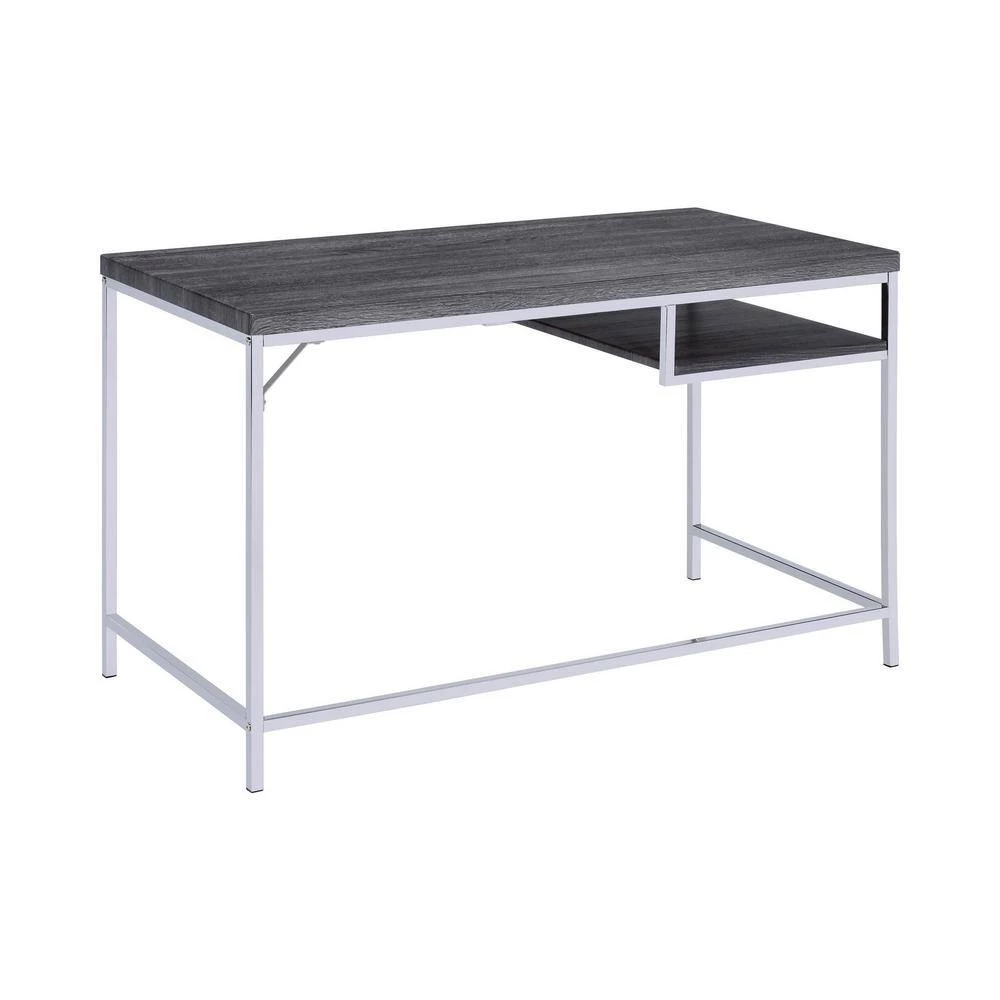 Kravitz 47.25 in. Rectangular Weathered Grey and Chrome Writing Desk with Storage Shelf by Coaster Home Furnishings 7 Kravitz 47.25 in. Rectangular Weathered Grey and Chrome Writing Desk with Storage Shelf by Coaster Home Furnishings - Image 5