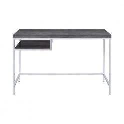 Kravitz 47.25 in. Rectangular Weathered Grey and Chrome Writing Desk with Storage Shelf by Coaster Home Furnishings 13 Kravitz 47.25 in. Rectangular Weathered Grey and Chrome Writing Desk with Storage Shelf by Coaster Home Furnishings -Coaster Home Furnishings Shop weathered grey and chrome coaster home furnishings writing desks 801271 c3 1000
