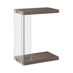 10 in. Weathered Grey and Clear Rectangle Wood C Table by Coaster Home Furnishings