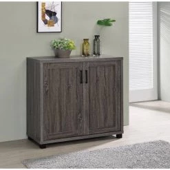 Weathered Grey Accent Cabinet with 2-Doors by Coaster Home Furnishings -Coaster Home Furnishings Shop weathered grey coaster home furnishings accent cabinets 951046 31 1000