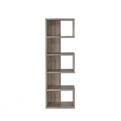 5-Shelf Semi-Backless Bookcase Weathered Grey by Coaster Home Furnishings