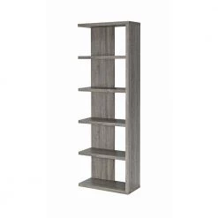 70.75 in. Weathered Grey Wood 5-Shelf Bookcase with Semi-Backless by Coaster Home Furnishings -Coaster Home Furnishings Shop weathered grey coaster home furnishings bookcases bookshelves 800553 44 1000