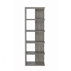 70.75 in. Weathered Grey Wood 5-Shelf Bookcase with Semi-Backless by Coaster Home Furnishings