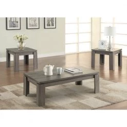 3-Piece 48 in. Weathered Gray Large Rectangle Wood Coffee Table Set by Coaster Home Furnishings 8 3-Piece 48 in. Weathered Gray Large Rectangle Wood Coffee Table Set by Coaster Home Furnishings -Coaster Home Furnishings Shop weathered grey coaster home furnishings coffee tables 701686 c3 1000