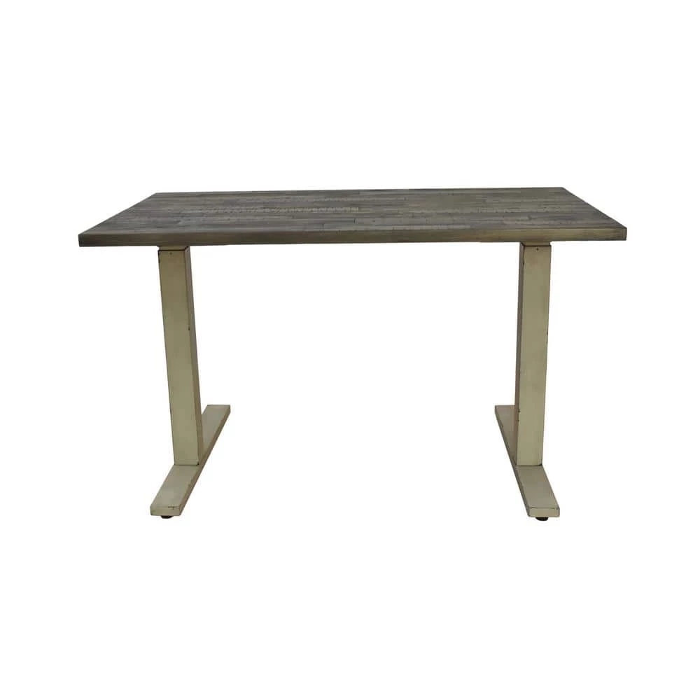 Myers 48 in. Rectangular Weathered Pine and Antique Ivory Standing Desk with Adjustable Height by Coaster Home Furnishings 7 Myers 48 in. Rectangular Weathered Pine and Antique Ivory Standing Desk with Adjustable Height by Coaster Home Furnishings - Image 5