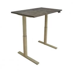 Myers 48 in. Rectangular Weathered Pine and Antique Ivory Standing Desk with Adjustable Height by Coaster Home Furnishings