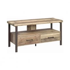47.25in. Weathered Pine TV Console with 2 Drawers Fits TV's up to 52in. by Coaster Home Furnishings