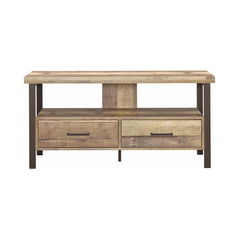 47.25in. Weathered Pine TV Console with 2 Drawers Fits TV's up to 52in. by Coaster Home Furnishings 5 47.25in. Weathered Pine TV Console with 2 Drawers Fits TV's up to 52in. by Coaster Home Furnishings - Image 3