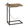 11.5in Weathered Pine and Dark Bronze C-shaped Wood Accent Table with USB Port by Coaster Home Furnishings -Coaster Home Furnishings Shop weathered pine dark bronze coaster home furnishings c tables 931126 64 1000