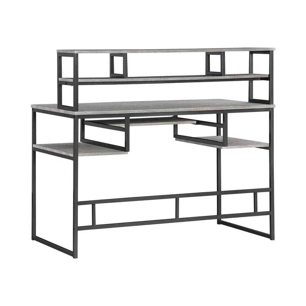 Mandy 48 in. Rectangular Weathered Taupe and Gunmetal Computer Desk with Keyboard Tray by Coaster Home Furnishings 8 Mandy 48 in. Rectangular Weathered Taupe and Gunmetal Computer Desk with Keyboard Tray by Coaster Home Furnishings - Image 6