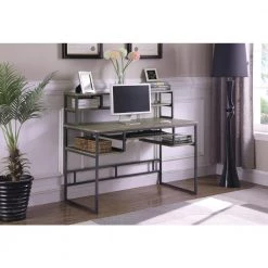 Mandy 48 in. Rectangular Weathered Taupe and Gunmetal Computer Desk with Keyboard Tray by Coaster Home Furnishings 15 Mandy 48 in. Rectangular Weathered Taupe and Gunmetal Computer Desk with Keyboard Tray by Coaster Home Furnishings -Coaster Home Furnishings Shop weathered taupe and gunmetal coaster home furnishings computer desks 802488 31 1000