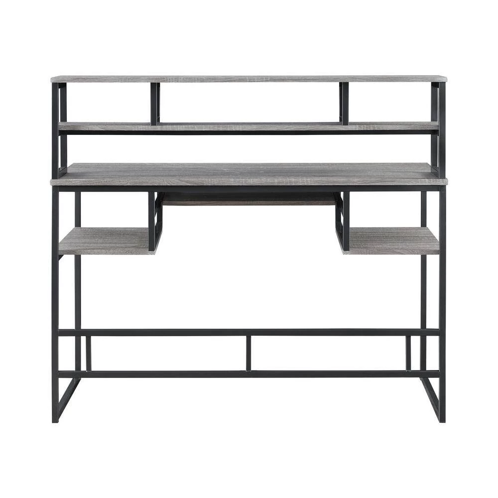 Mandy 48 in. Rectangular Weathered Taupe and Gunmetal Computer Desk with Keyboard Tray by Coaster Home Furnishings 7 Mandy 48 in. Rectangular Weathered Taupe and Gunmetal Computer Desk with Keyboard Tray by Coaster Home Furnishings - Image 5