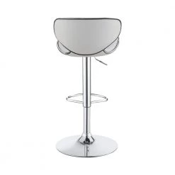 35 in. H White and Chrome Low Upholstered Back Metal Frame Adjustable Bar Stool (Set of 2) by Coaster Home Furnishings 18 35 in. H White and Chrome Low Upholstered Back Metal Frame Adjustable Bar Stool (Set of 2) by Coaster Home Furnishings -Coaster Home Furnishings Shop white and chrome coaster home furnishings bar stools 120389 1f 1000