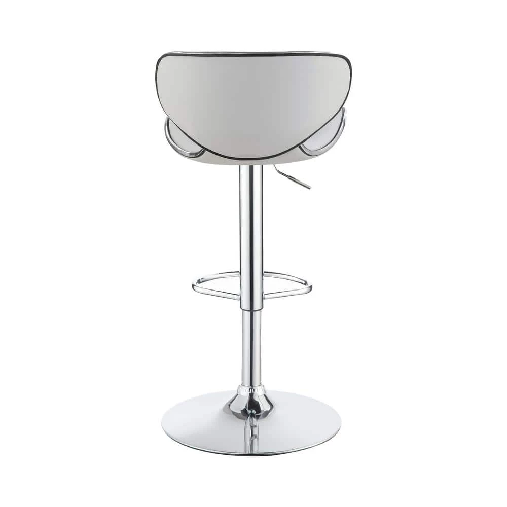 35 in. H White and Chrome Low Upholstered Back Metal Frame Adjustable Bar Stool (Set of 2) by Coaster Home Furnishings 9 35 in. H White and Chrome Low Upholstered Back Metal Frame Adjustable Bar Stool (Set of 2) by Coaster Home Furnishings - Image 7