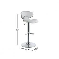 35 in. H White and Chrome Low Upholstered Back Metal Frame Adjustable Bar Stool (Set of 2) by Coaster Home Furnishings 14 35 in. H White and Chrome Low Upholstered Back Metal Frame Adjustable Bar Stool (Set of 2) by Coaster Home Furnishings -Coaster Home Furnishings Shop white and chrome coaster home furnishings bar stools 120389 40 1000
