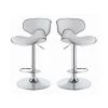 35 in. H White and Chrome Low Upholstered Back Metal Frame Adjustable Bar Stool (Set of 2) by Coaster Home Furnishings -Coaster Home Furnishings Shop white and chrome coaster home furnishings bar stools 120389 64 1000