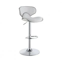 35 in. H White and Chrome Low Upholstered Back Metal Frame Adjustable Bar Stool (Set of 2) by Coaster Home Furnishings 16 35 in. H White and Chrome Low Upholstered Back Metal Frame Adjustable Bar Stool (Set of 2) by Coaster Home Furnishings -Coaster Home Furnishings Shop white and chrome coaster home furnishings bar stools 120389 c3 1000