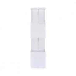 66.5 in. White and Chrome 4-Shelf Geometric Bookcase by Coaster Home Furnishings -Coaster Home Furnishings Shop white and chrome coaster home furnishings bookcases bookshelves 801418 40 1000