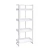Ember 67.5 in. White High Gloss and Chrome 4-Shelf Accent Bookcase by Coaster Home Furnishings -Coaster Home Furnishings Shop white and chrome coaster home furnishings bookcases bookshelves 803402 64 1000