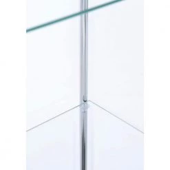 White and Clear Curio Cabinet with 4 Glass Shelves by Coaster Home Furnishings -Coaster Home Furnishings Shop white and chrome coaster home furnishings display cabinets 951072 fa 1000