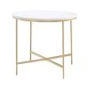 22 in. White and Gold Round Marble End Table with X-Base by Coaster Home Furnishings -Coaster Home Furnishings Shop white and gold coaster home furnishings end side tables 723207 64 1000